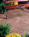 Olde Hanover Prest Brick by Hanover Architectural Products creates the look of aged clay brick pavers reminiscent of European villages. Sides are contoured to enhance the worn, weathered appearance. Each brick is uniform in size for efficient installation; polymeric sand is recommended for joint filling. hanoverpavers.com
