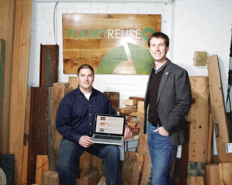 “Architects want to do the right thing when it comes to using reclaimed materials,” says PlanetReuse founder and principal Nathan Benjamin (right), “but they don’t always have the time to do the research.” Operations manager Tim Bensman adds, “We provide a professional face to these materials.”