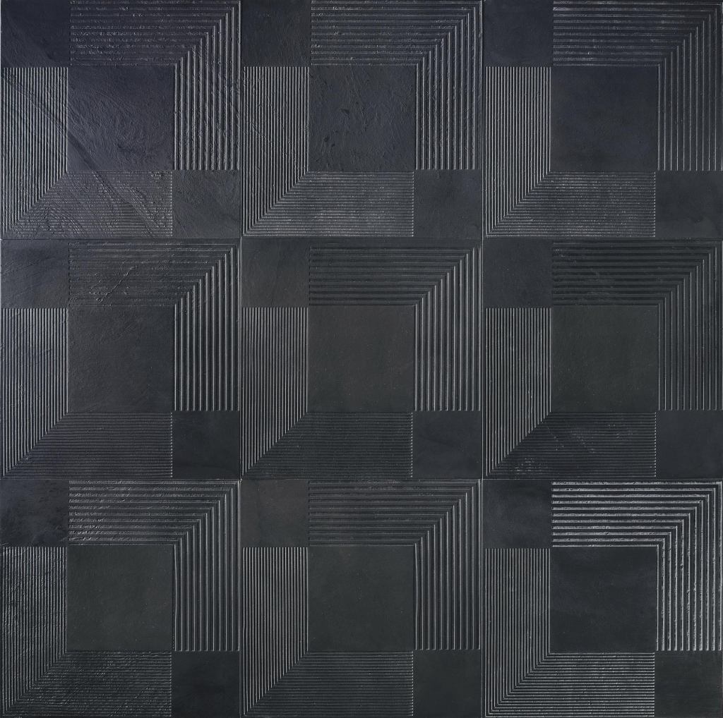 3D is a floor and wall covering from Q-bo, a new brand of Italian natural stone and marble by Eurosab. As its name suggests, the pattern uses lines and squares of different sizes and thicknesses to create a three-dimensional effect. 3D is available in three stone choices—Bianco Carrara, Crema Luna, and Ardesia Ligure—with a brushed or polished surface. Q-bo’s sandblasting technique creates gradual patterns in the materials, eliminating sharp edges from the tiles’ designs.
q-bo-project.it
