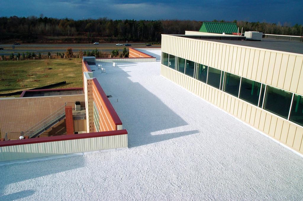 Garland Co.s StressPly E environmental membrane combines SBS/SIS modified bitumen technology, Kevlar fibers, and polyester-fiberglass reinforcement. The strong cap sheets are made of recycled content (28% pre-consumer and 11% post-consumer), such as boiler slag and tires, and renewable resources, such as soy-based oils, bio-based resins, and crushed sea shells. A weathering membrane in a multi-ply system, StressPly E offers tensile performance in excess of 500 lbs. per inch. The companys Green-Lock Membrane Adhesive enables VOC- and odor-free application. garlandco.com