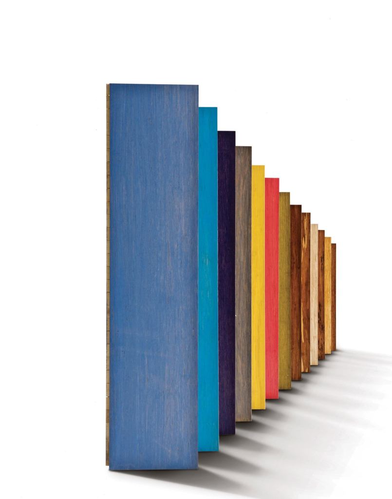 Bamboo Hues from USFContract are the first bamboo floors to be certified by Greenguard, Children & Schools. As such, it can be used to garner points in CHPS Best Practices Manual for K12 schools, LEED, Green Guide for Healthcare, NAHB Green Building Guidelines, and Green Globes, Regreen. Offered in 36 colors, the flooring comes in four strand-woven bases: natural or spice strand and horizontal or vertical Corboo (a strand-woven bamboo from USFContract that is infused with cork). usfcontract.com