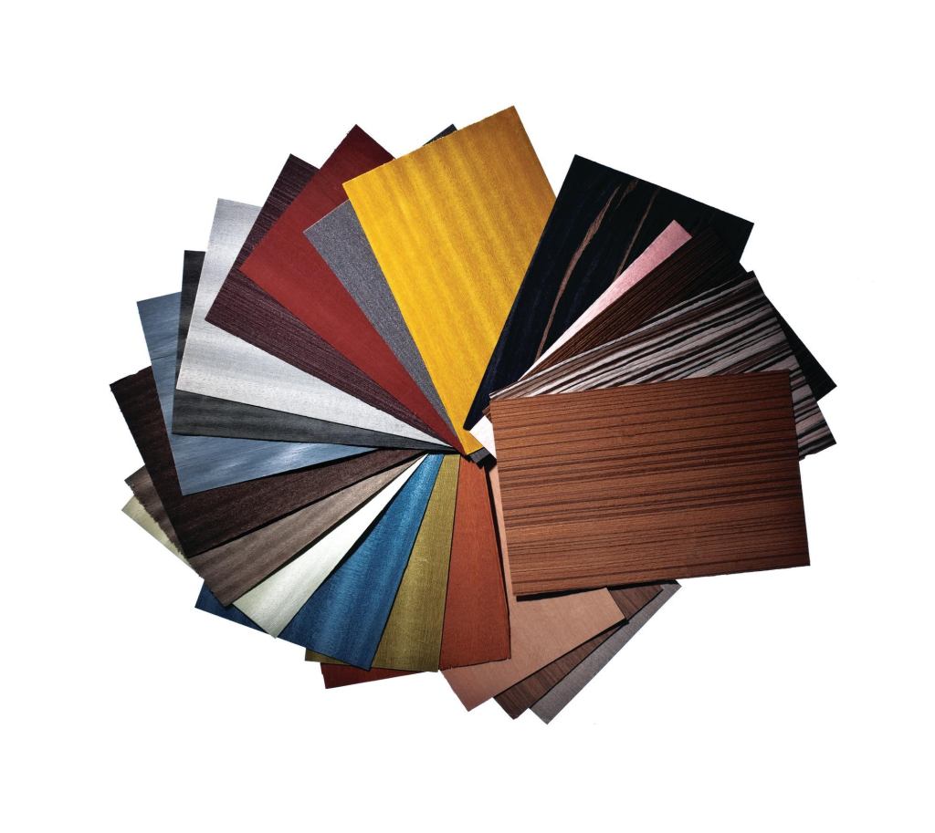 MW Ecozero, a new line of multilaminar wood veneers by Tabu, distributed by WTP Collection, is made of nontoxic components and sustainable wood. Manufactured without urea-formaldehyde-based glues, the veneers are made with Forest Stewardship Council Pure-certified wood and are suited for any interior use. MW Ecozero is available in eight styles, all inspired by the wind. They are bora grey, chinook grey, wenge ghibli, teak khamsin, walnut harmattan, meltemi palm, zebrano fohn, and reshabar ebony. Each piece measures 10' by 2'. wtpcollection.com