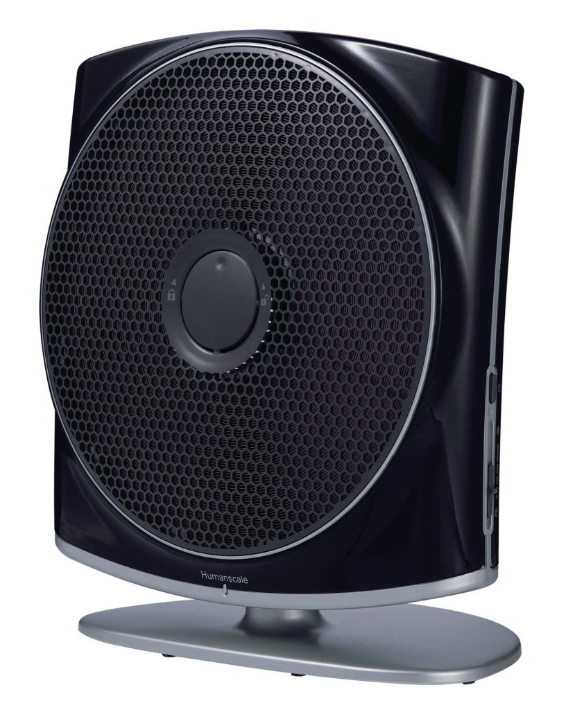 Humanair Personal Zone Air Purifier from Humanscale is designed for contract interior and hospitality applications. It uses Clean Air Zone Technology to purify air around an individual, removing 99% of airborne toxins and contaminants. It incorporates Disposable Electrostatic Precipitation Technolgy, which uses a tightly coiled paper filter that can be vacuumed and reused. The purifier uses 22W of power, operates in near silence, creates minimal draft, produces no ozone, and comes in black, white, and metallic red. humanscale.com