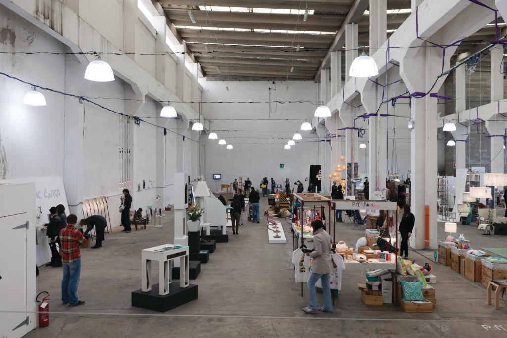 A view through the Light Space venue in Ventura Lambrate, a 15,070-square-foot section of the warehouse that hosted the Designersblock exhibition. 
verydesignersblock.com