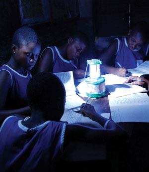 In Africa, where 560 million people live without electricity, solar and LED off-grid lighting solutions are providing a dynamic change for communities. People no longer have to rely on dangerous kerosene lamps. This is particularly beneficial for students, who have more time to study, and under better overall illumination conditions.