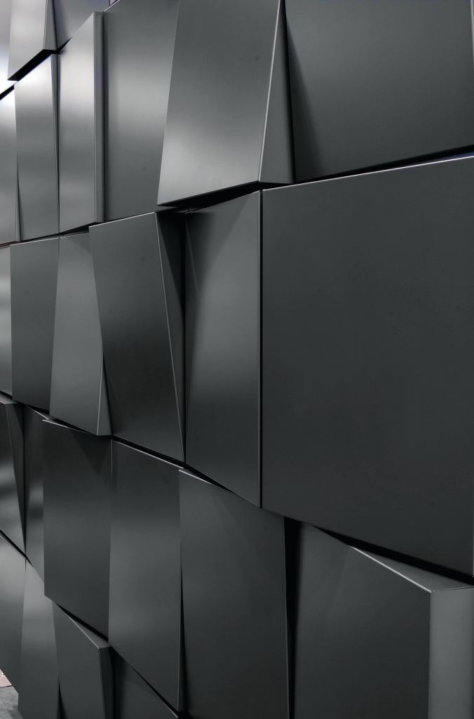 The Tapered Series architectural metal wall panel system from Dri-Design allows each panel face to be angled from top to bottom, bottom to top, left to right, or right to left. Random and regimented patterns such as waves, bonds, running bonds, and shingles can be created. The rainscreen system is suited for accent areas or entire fa§ades. Materials available include painted aluminum, zinc, copper, and stainless steel. ¢ dri-design.com