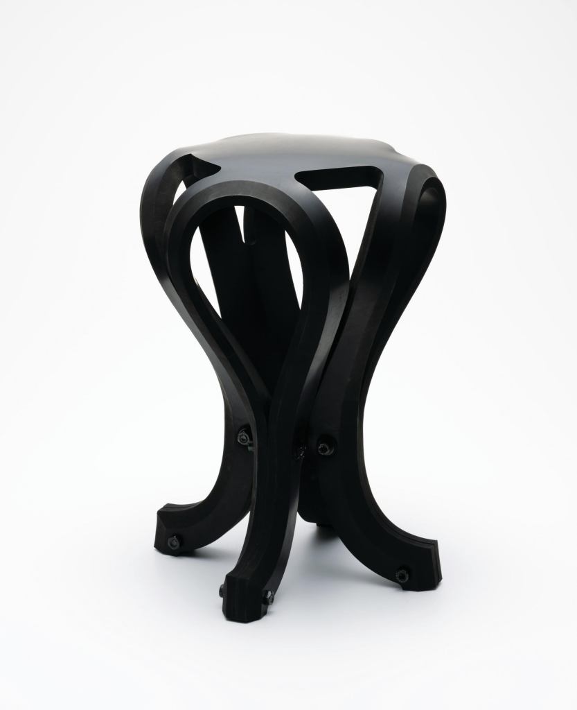The new collapsible Rubber Stool from Japanese design collective h220430 takes occasional seating to a new level. Constructed from recycled rubber, the stool is formed by bending a single piece of rubber and bolting the legs to keep them in place. When not in use, it can be flattened and rolled up for easy storage. The rubber construction also provides natural cushioning for optimal comfort. ¢ h220430.jp