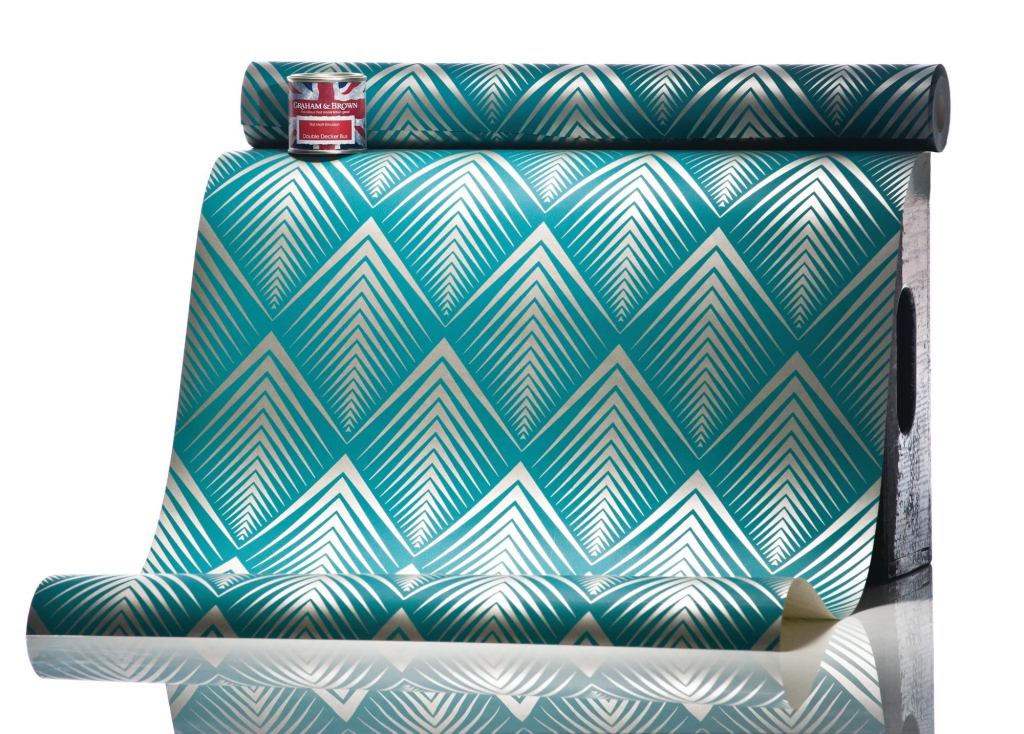 The Elixir wallpaper collection from Graham & Brown incorporates hand-drawn and geometric patterns in metallic, gloss, and matte finishes. Rolls are 20.5" wide and 32.8' long. The wallpaper line also complements the company's new paint collection, Colours That Made Britain Great, inspired by British icons and popular culture. Thirty matte finish colors are available. The water-based paint is low in VOCs and dries within two hours. ¥ grahambrown.com