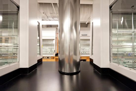 Column shown in Stainless Steel with Linen finish at Boston University, Organic Chemistry Lab, Boston, Massachusetts