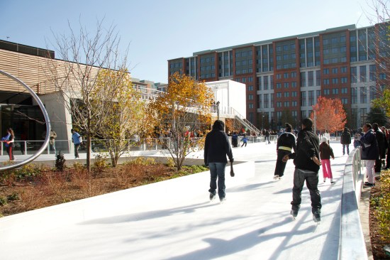 Ice skating rink, with a view of the lantern.