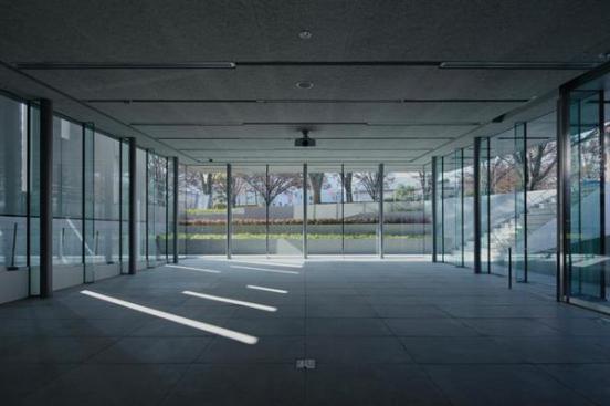 View from inside the lower-level information center.