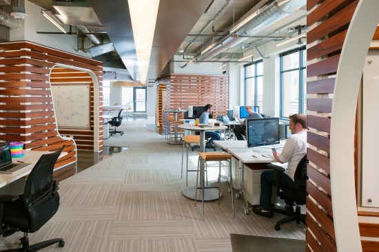 Collaboration pods and benching stations