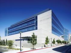 The building?s glazed fa?ades feature custom ceramic frit panels with words describing the St. Joseph Health System?s core values?such as ?with an orientation toward excellence??and some of the handwritten text of hospital founder Mother Bernard, one of the founding sisters of St. Joseph. Glazing: PPG Solarban; 80 insulated glass units in clear; ppg.com - Spandrel Glass: Northwest Industries; Sealed spandrel glass units in #453068 green; nwiglass.com - Light Poles: Bega; 9898MH pole top luminaire; bega-us.com