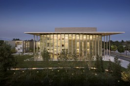 West Elevation at Dusk towards Lobby & Courtyard