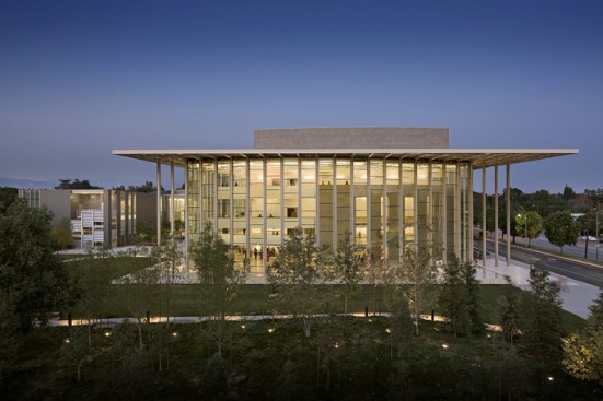 West Elevation at Dusk towards Lobby & Courtyard