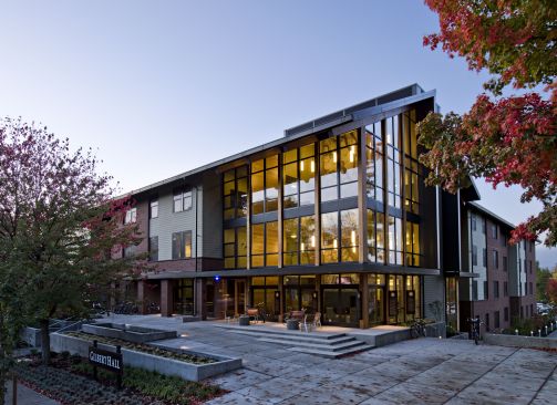 Exterior of Gilbert Hall.