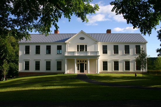 Front Facade of the new Math and Science Center fits seamlessly with the campus' classical architecture.