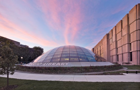 Mansueto Library at dusk