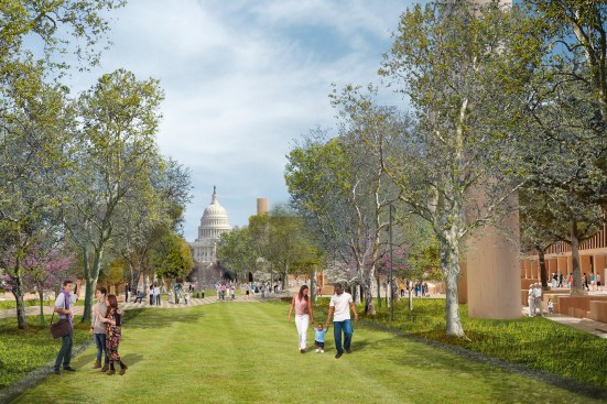 View From Eisenhower Memorial Grounds Toward U.S. Capitol