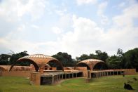 Still of Vittorio Garatti's 1961 School of Ballet from the film Unfinished Spaces by Alysa Nahmias and Benjamin Murray.