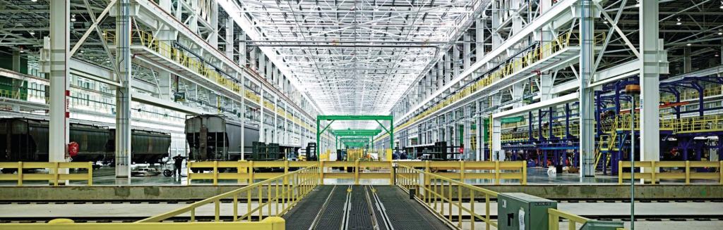 National Alabama Corp. Railcar-Manufacturing FacilityShoals region, Ala.



Albert Kahn Associates

Inside the railcar factory’s central construction area (pictured), whose design was driven by the scale of the building’s program, workers are capable of producing some 12,000 railcars annually.