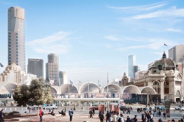 Flinders Street Station from Federation Square.