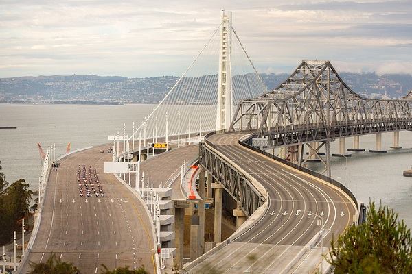 The San Francisco–Oakland Bay Bridge.