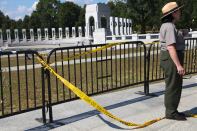 The World War II Memorial on the National Mall is closed as part of the federal government shutdown.
