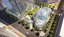 NBBJ's propsoal for the new Amazon headquarters in Seattle's Denny Triangle neighborhood.