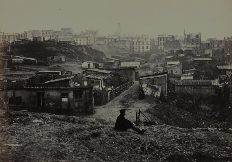 Haut de la rue Champlain (vue prise &agrave; droit) (Top of the rue Champlain) (View to the Right) (twentieth arrondissement), 1877-1878. Albumen print from collodion negative. Mus&eacute;e Carnavalet, Paris &copy; Charles Marville / Mus&eacute;e Carnavalet / Roger-Viollet