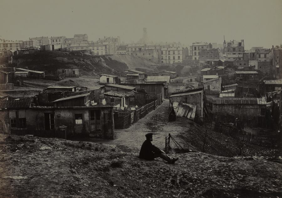 Haut de la rue Champlain (vue prise &agrave; droit) (Top of the rue Champlain) (View to the Right) (twentieth arrondissement), 1877-1878. Albumen print from collodion negative. Mus&eacute;e Carnavalet, Paris &copy; Charles Marville / Mus&eacute;e Carnavalet / Roger-Viollet