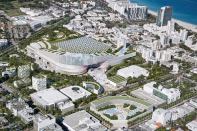 Miami Beach Convention Center proposal from developer South Beach ACE (OMA with UIA, Michael Van Valkenburgh Associates, Raymond Jungles, and Tvsdesign).