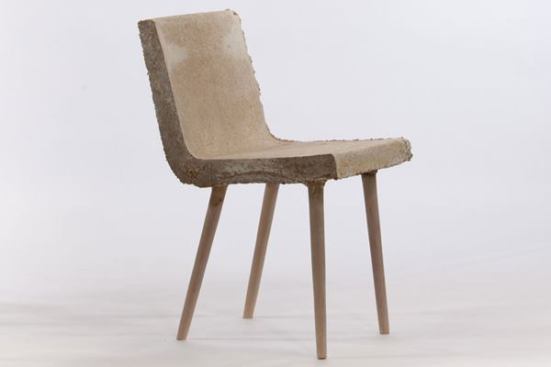 Chair made from mushroom mycelium by Merjan Tara Sisman.
