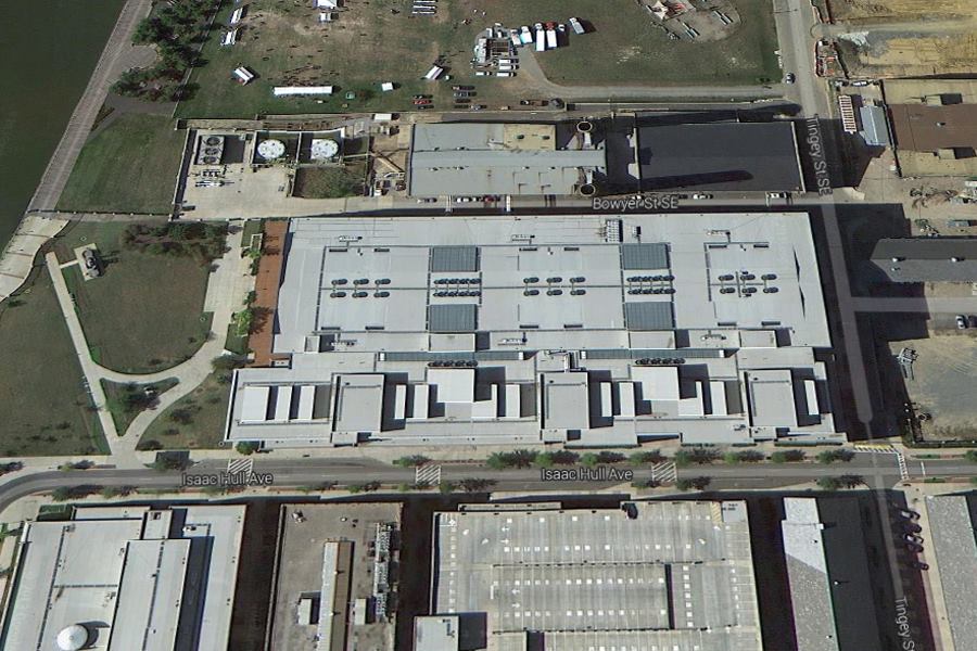 Navy Yard aerial image courtesy of Google Maps, 2013. Building location from TheWashington Post.