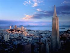 The Transamerica Pyramid in the San Francisco skyline.
