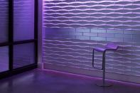 Wall planes become three-dimensional with Profile, a modular surface system from 3form. The system of 4’-by-8’ panels or 4”-by-15 ½” tiles has four geometrical contours and 18 finishes to choose from. They can also be painted on site. The panels can be edge-matched horizontally and vertically, while the tiles can be integrated with the company’s Chroma tiles. 3-form.com