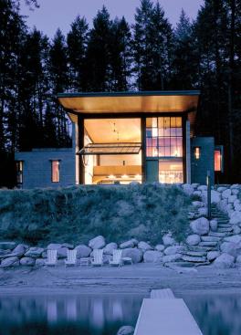 Tom Kundigs take on the casual lake lifestyle was a tough concrete box that can be left out in the weather without maintenance.