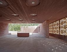 Islamic cemetery, by Bernardo Bader Architects. Congregation space. Altach, Austria.