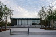 The new East Building seen from Fine Arts Drive (north façade).
