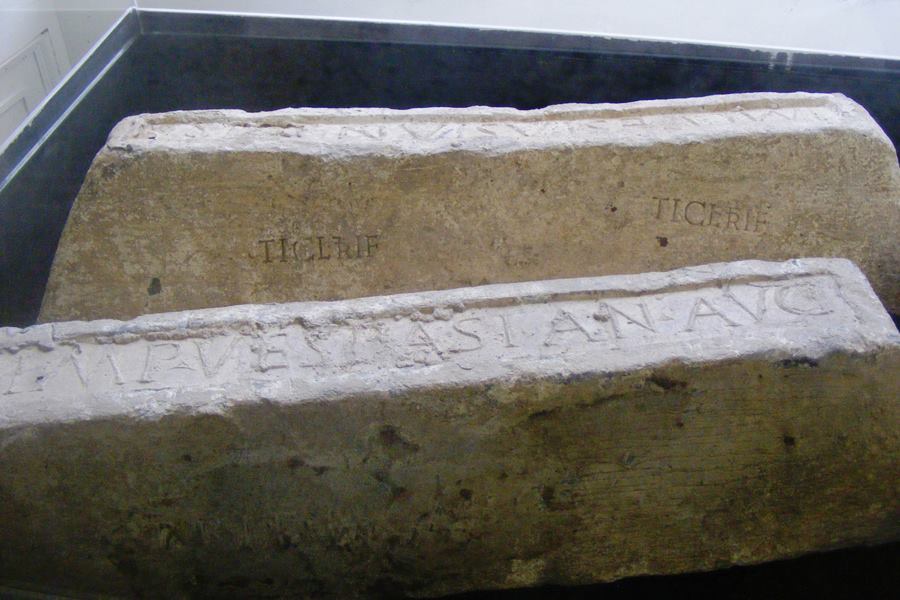 Lead ingots at the Wells and Mendip Museum.