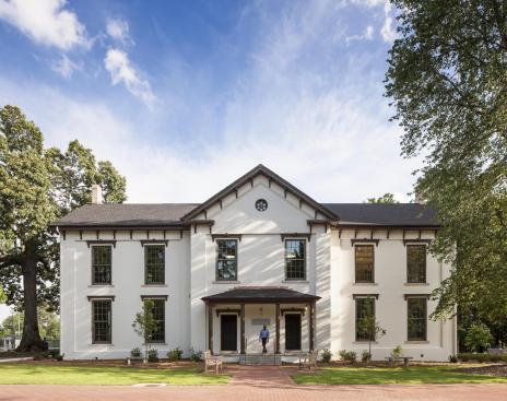 Language Hall, one of the oldest buildings on the historic campus of Oxford College of Emory University, has been restored and rehabilitated. The 1874 building now has newly configured classrooms with cutting-edge teaching technologies. An addition in back houses faculty offices. 