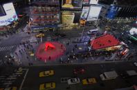 Renderings of "Heartwalk" by Situ Studio in Times Square as part of the annual Valentine heart competition