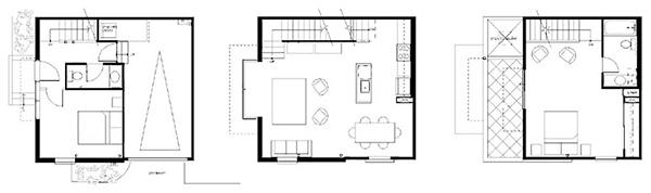 lt. to rt.: first, second, third floors