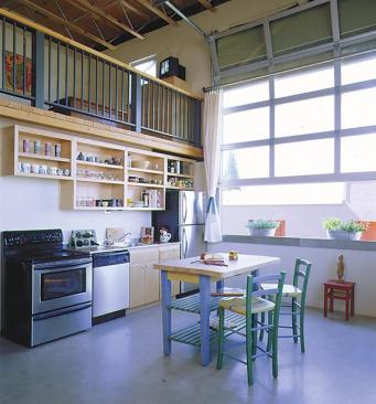 Raw, industrial-strength materials accentuate the buildings funky urban flair.