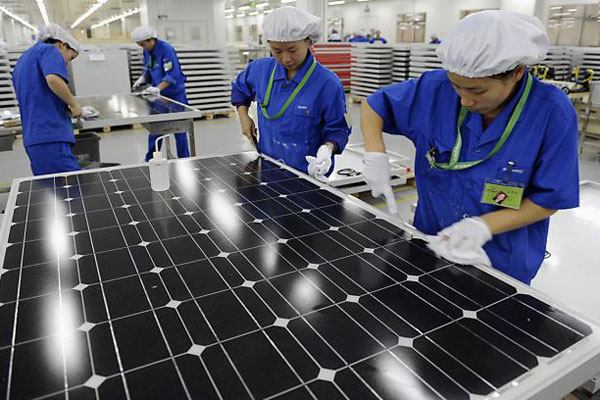 View inside the China Solar factory in Hangzhou.