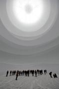 Christo's Big Air Package, the largest inflated envelope in history.