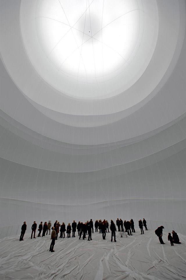Christo's Big Air Package, the largest inflated envelope in history.