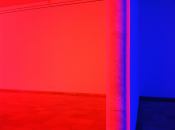 A view of Dan Flavin’s Untitled (for Professor Klaus Gallwitz), 1993, as seen in the Peichl Annex, Garden Halls, Städel Museum, Frankfurt am Main, Germany, April 2012.