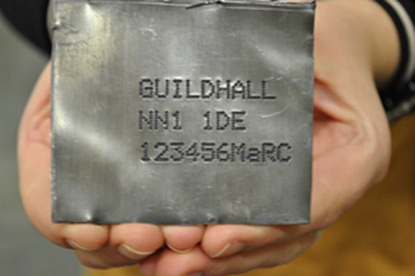 A new metal engraving system intended to reduce metal theft.