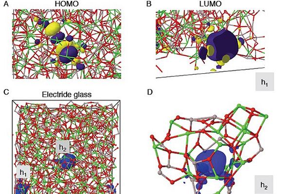 Visualizations of the electron-trapping process employed to convert cement to metal.